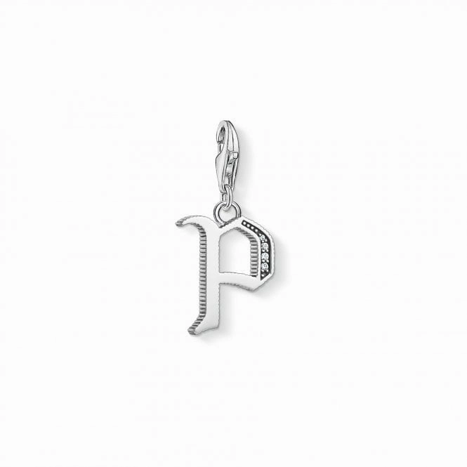 Thomas Sabo Silver Zirconia Vintage P Letter Pendant Charm