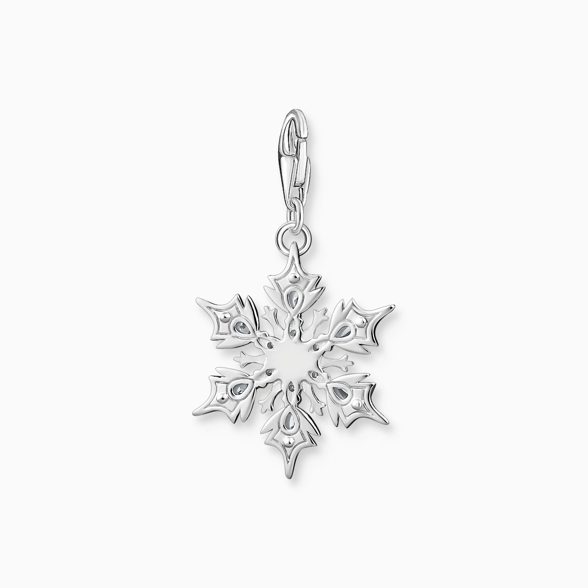 Thomas Sabo Snowflake With Blue Stones Silver Pendant Charm