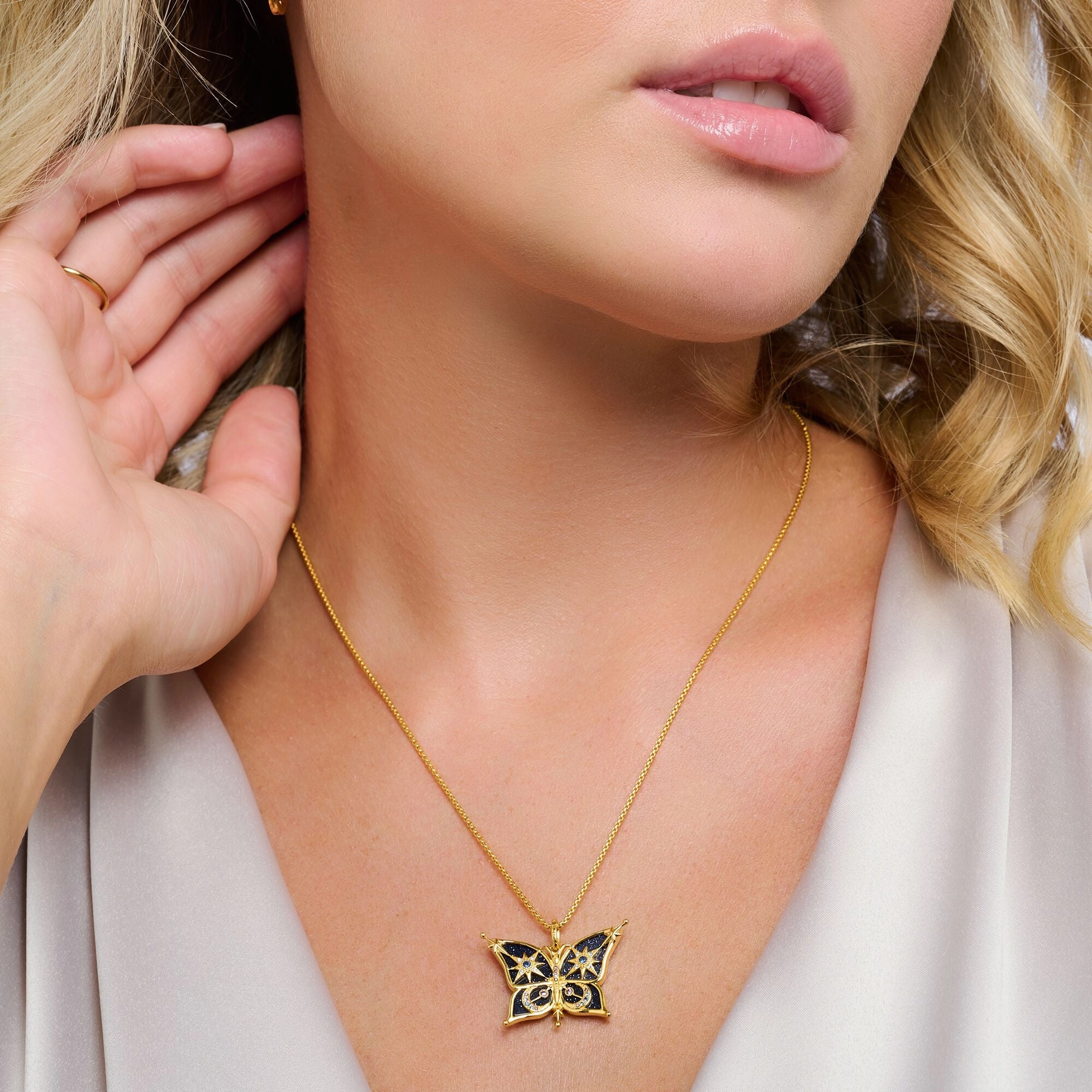 Thomas Sabo Star and Moon Butterfly Gold Pedant
