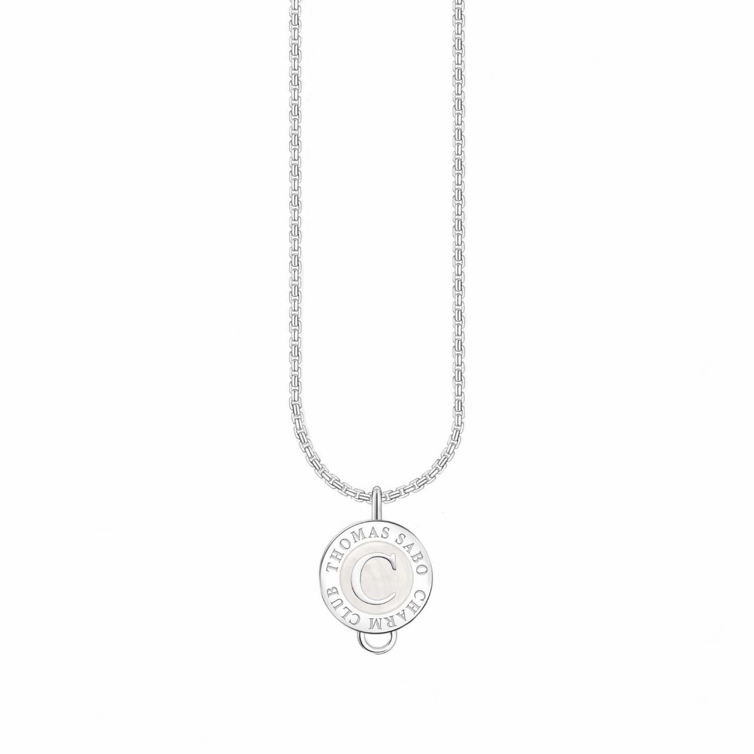 Thomas Sabo Sterling Silver Charmista Member Charm Necklace with White Coin