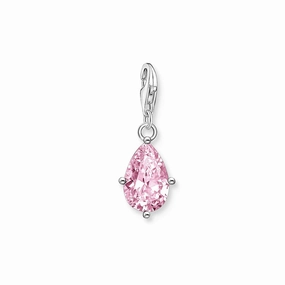 Thomas Sabo Sterling Silver Charmista Teardrop Pink CZ Charm