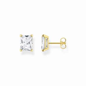 Thomas Sabo Sterling Silver Gold Plated Heritage CZ Stud Earrings