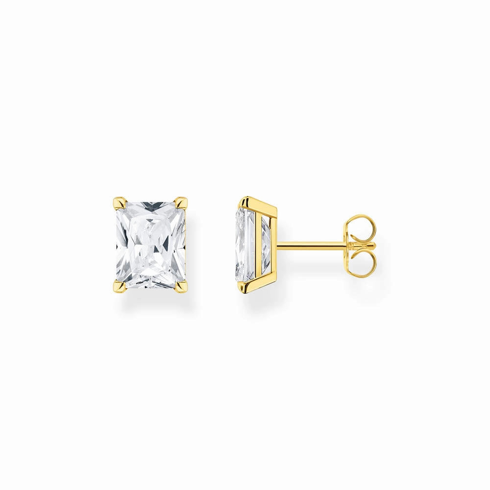 Thomas Sabo Sterling Silver Gold Plated Heritage CZ Stud Earrings
