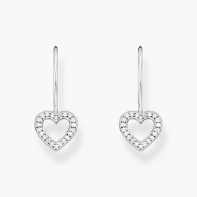 Thomas Sabo Sterling Silver Heart White Zirconia Earrings