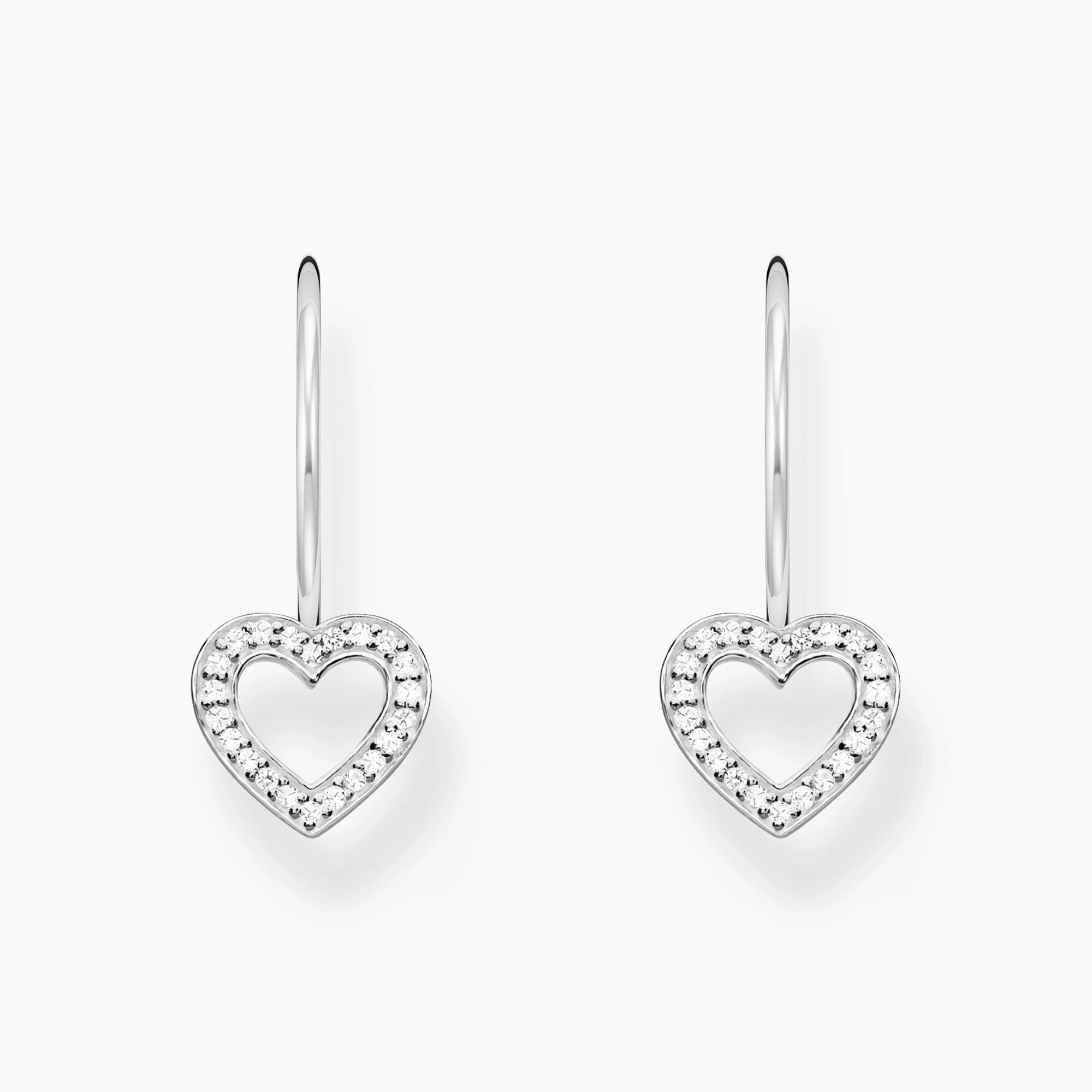 Thomas Sabo Sterling Silver Heart White Zirconia Earrings