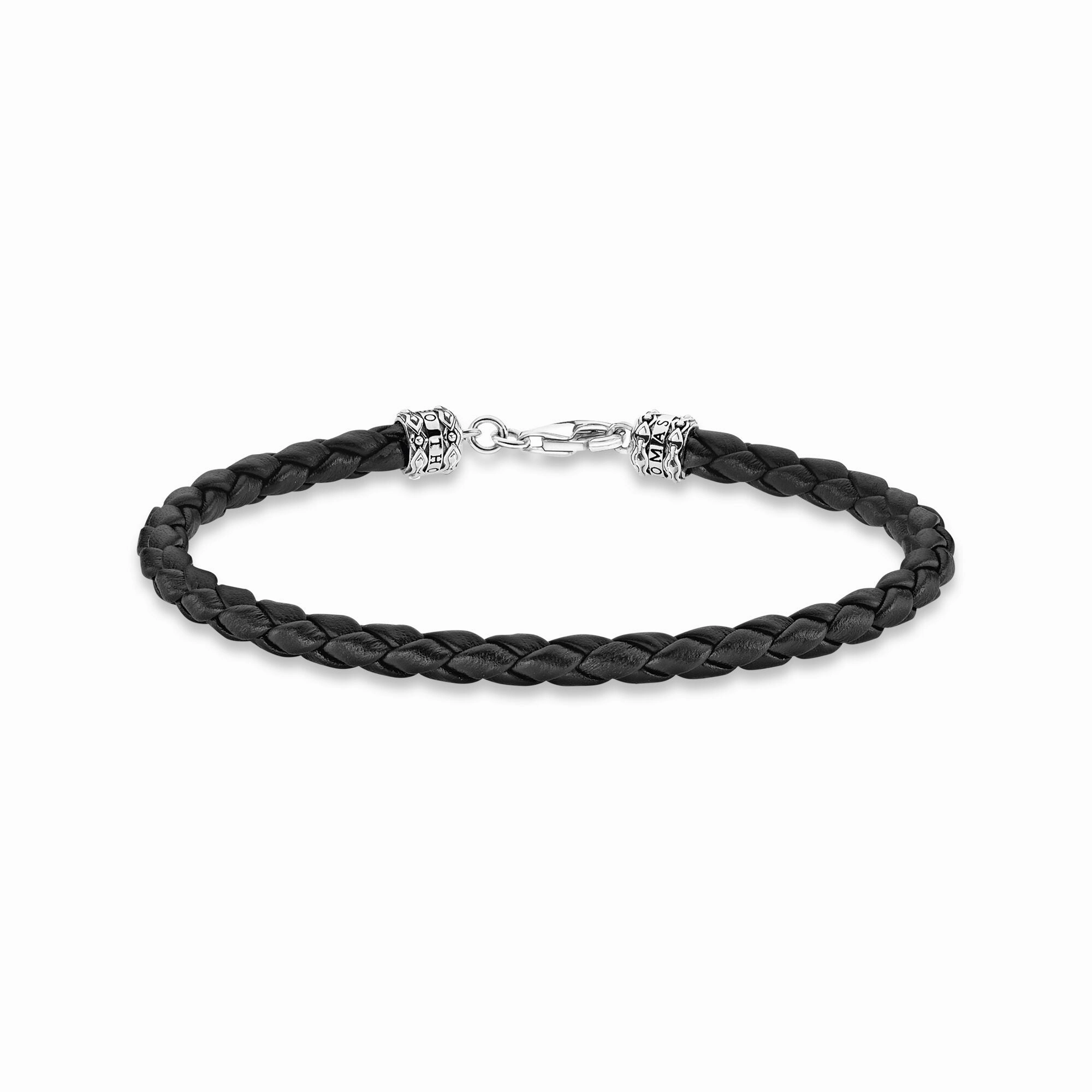 Thomas Sabo Sterling Silver Leather Black Bracelet 17cm