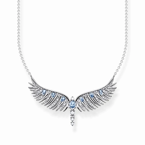 Thomas Sabo Sterling Silver Phoenix Wing Blue Stones Necklace