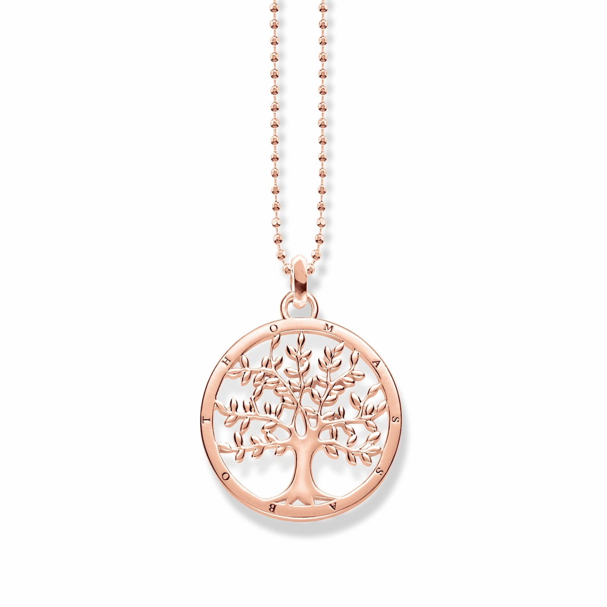 Thomas Sabo Sterling Silver Rose Gold Plated Tree Of Love Necklace