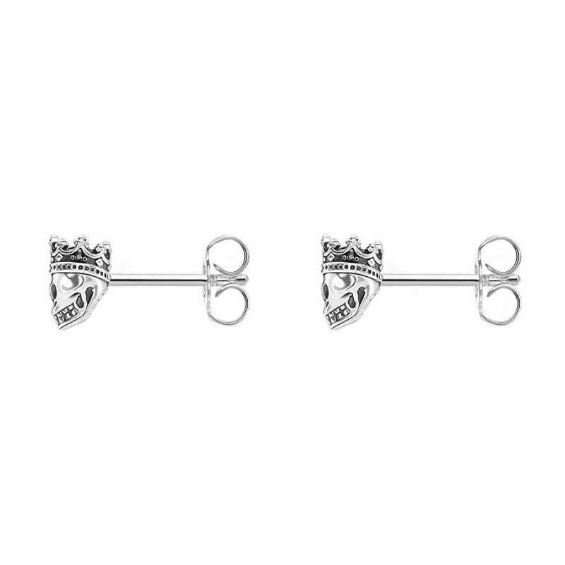 Thomas Sabo Sterling Silver Skull King Stud Earrings