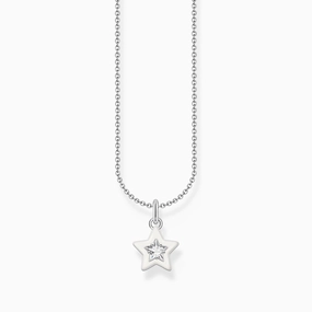 Thomas Sabo Sterling Silver Star White Zirconia Necklace