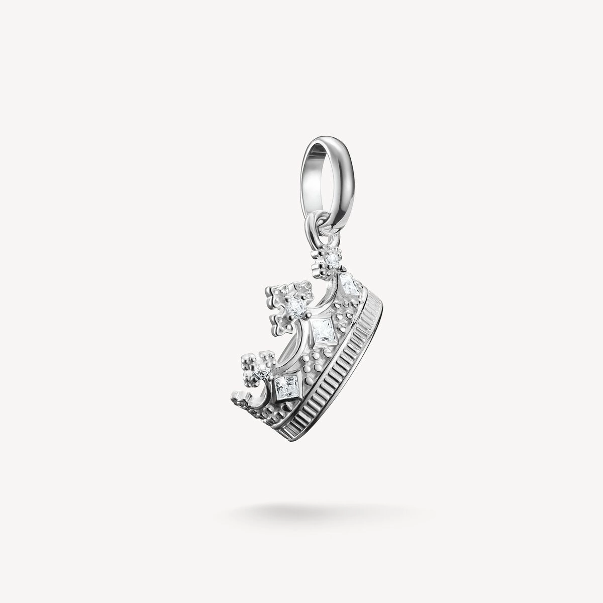 Thomas Sabo Sterling Silver White Zirconia Crown Connect Charm
