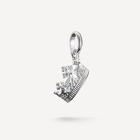 Thomas Sabo Sterling Silver White Zirconia Crown Connect Charm