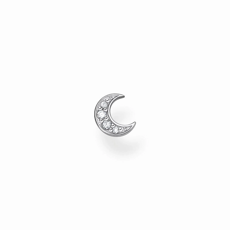 Thomas Sabo Sterling Silver Zirconia Moon Single Stud Earring