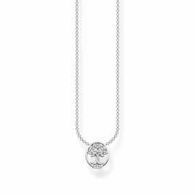Thomas Sabo Tree of Love Sterling Silver White Stone Necklace D