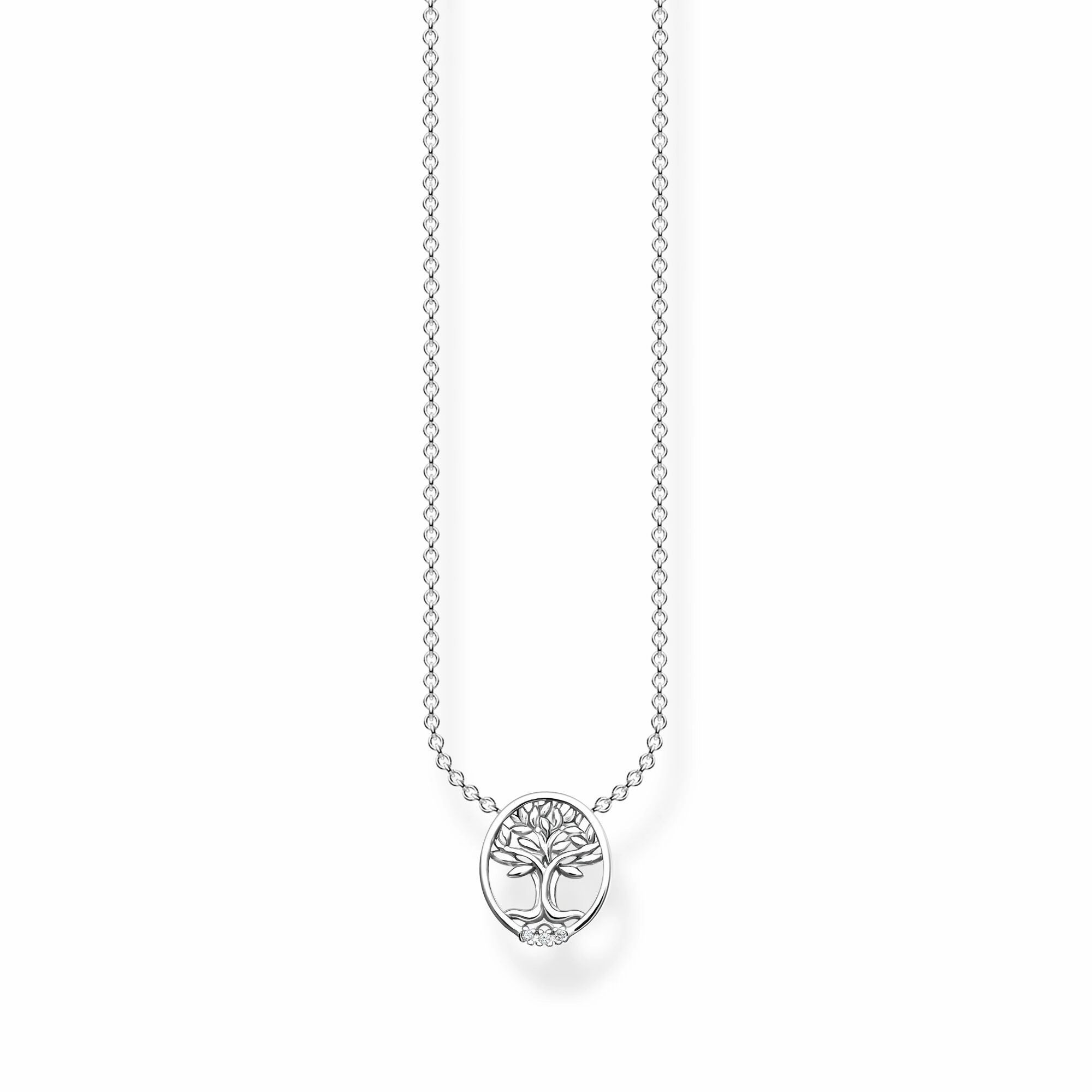 Thomas Sabo Tree of Love Sterling Silver White Stone Necklace D