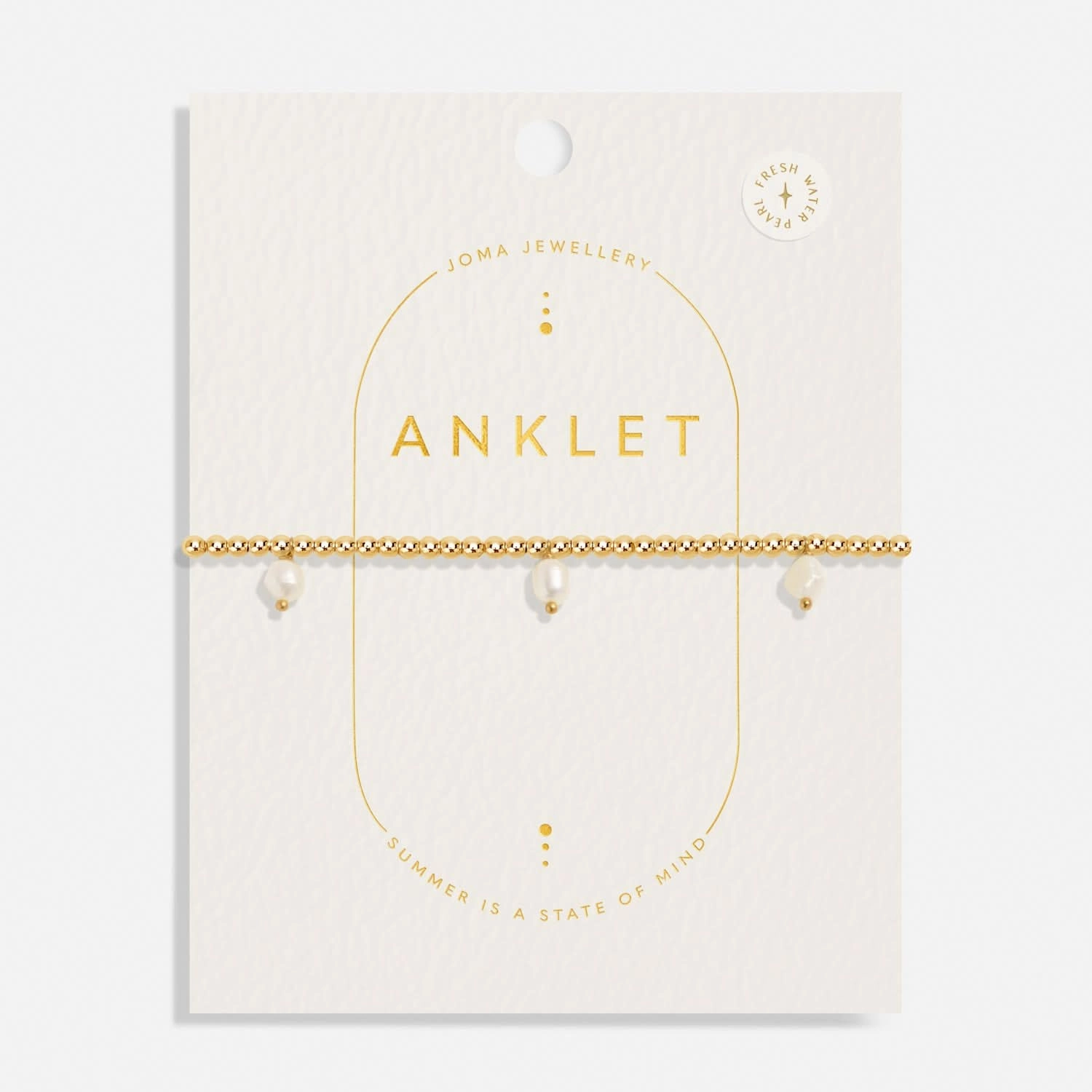 Three Pearl Gold Plated Anklet 8626