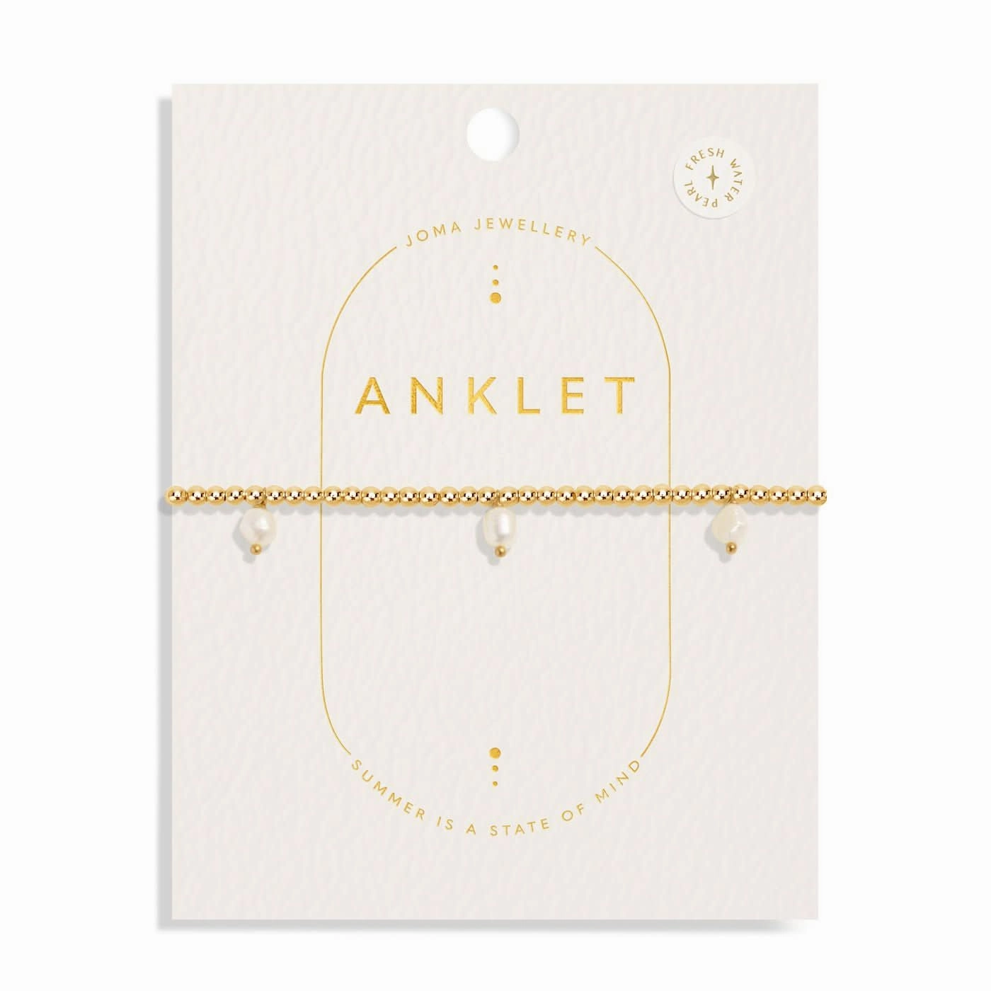 Three Pearl Gold Plated Anklet 8626