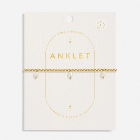 Three Pearl Gold Plated Anklet 8626