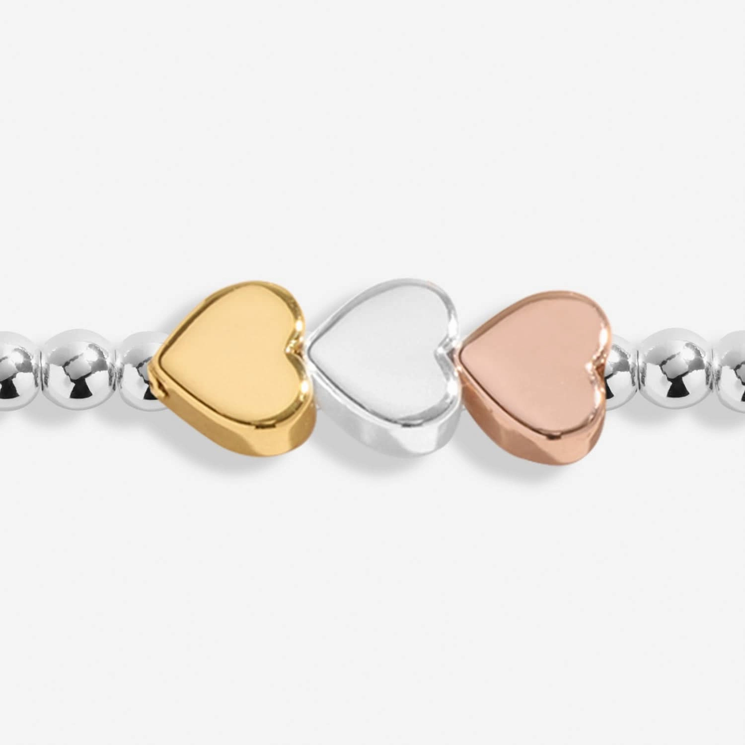 Three Tone Heart Silver Gold Plated & Rose Gold Plated Anklet 8623