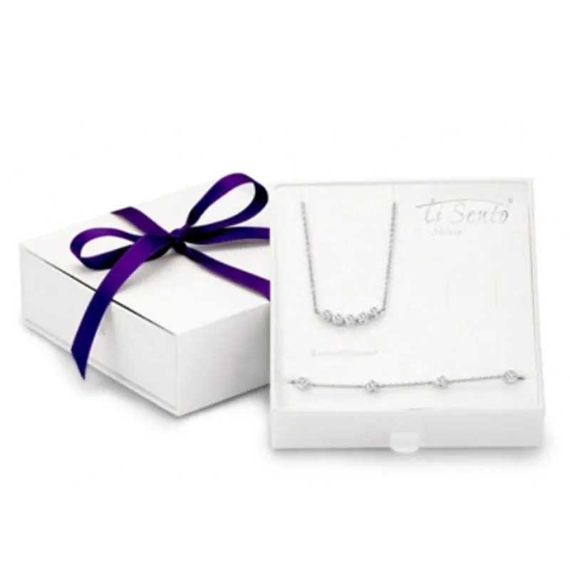 Ti Sento Gift Set Silver With White Cubic Zirconia D