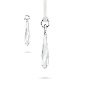 Ti Sento Pendant Silver And White Cubic Zirconia Long Pear