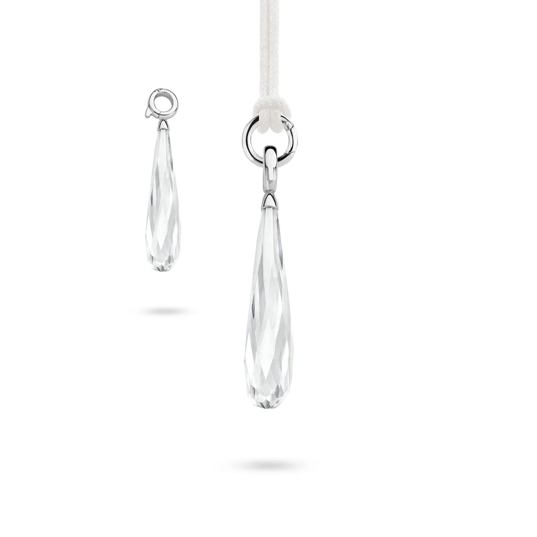 Ti Sento Pendant Silver And White Cubic Zirconia Long Pear