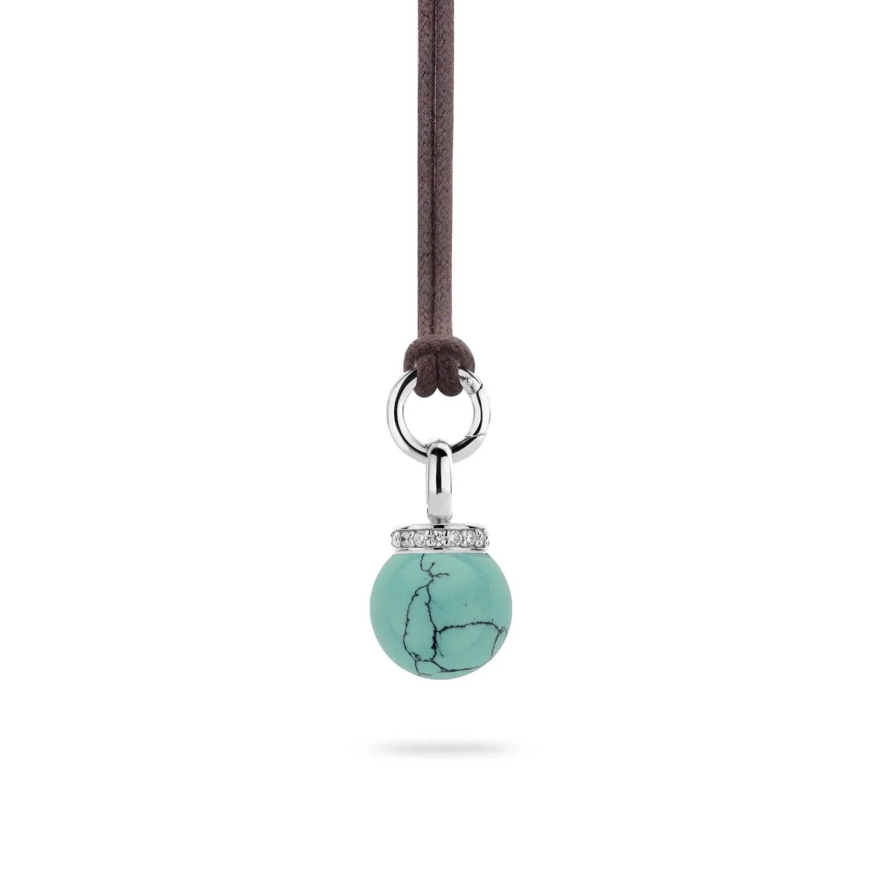 Ti Sento Pendant Silver With Turquoise And White Cubic Zirconia Bead