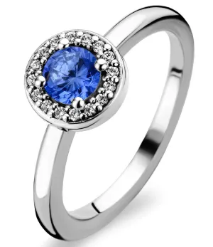 Ti Sento Ring Blue Crystal Rhodium
