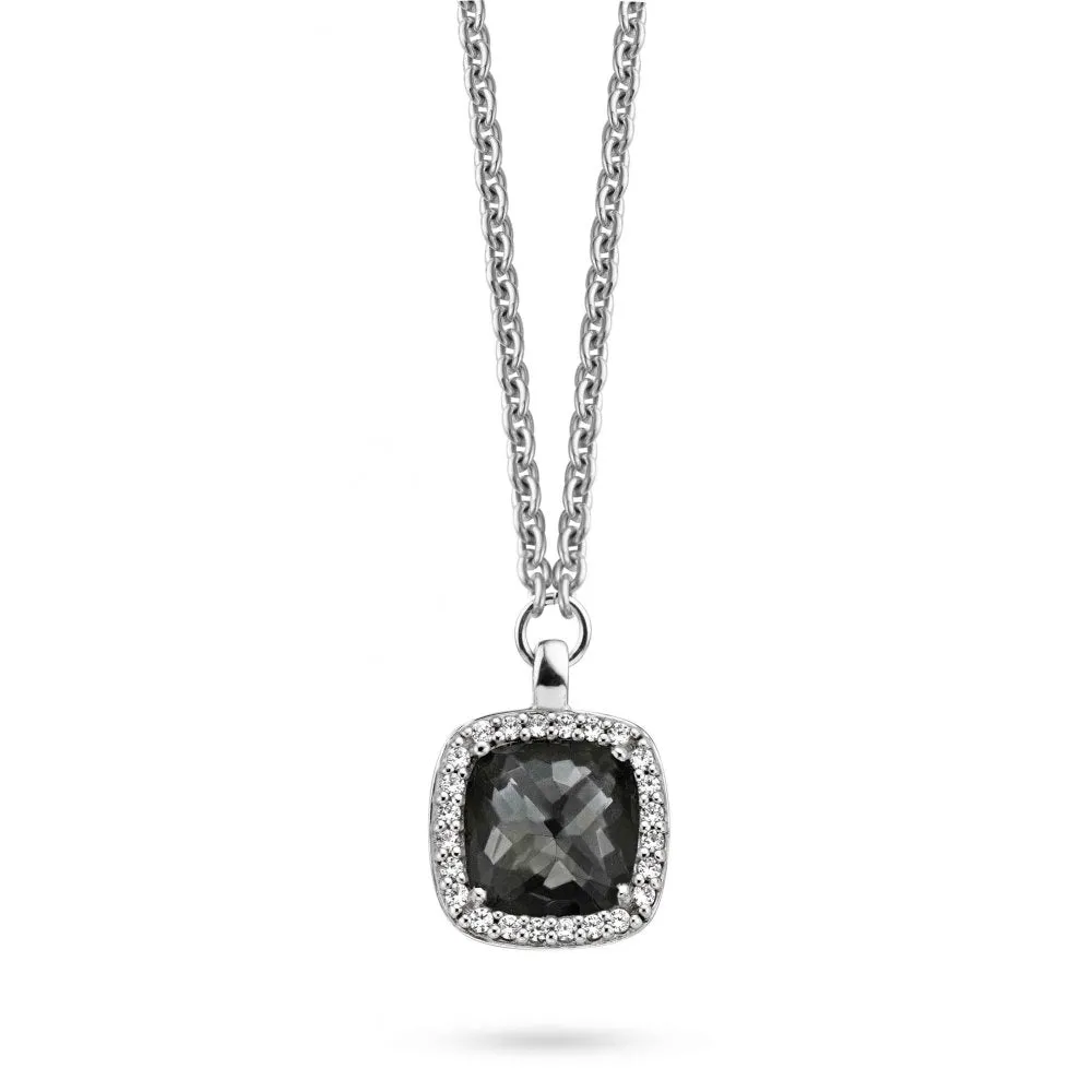 Ti Sento Sterling Silver Black Zirconia Necklace D