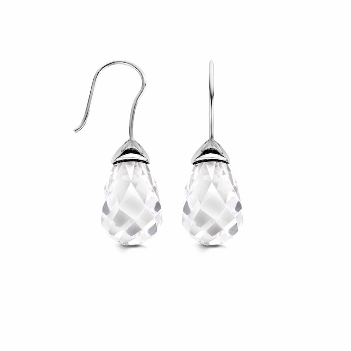 Ti Sento Earrings Drop Silver And White Cubic Zirconia Pear