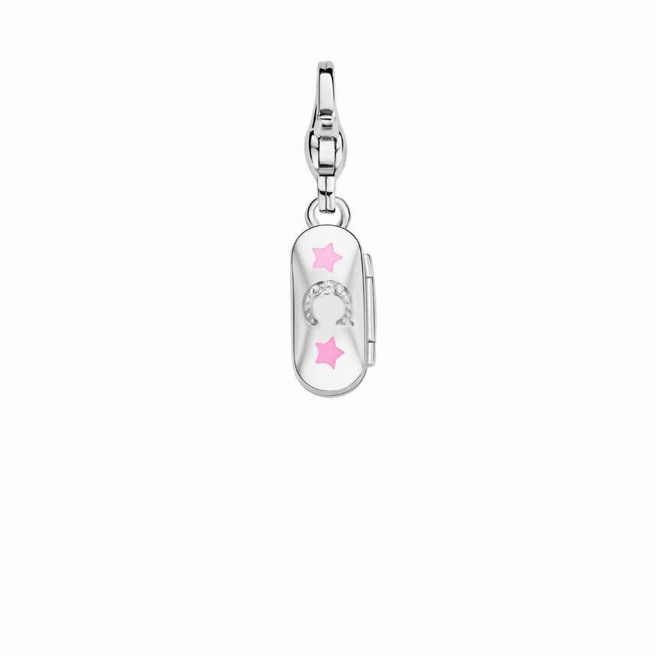 Ti Sento Sterling Silver Cubic Zirconia Pink Enamel Sunglasses Charm D