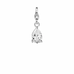 Ti Sento Sterling Silver White Cubic Zirconia Charm D