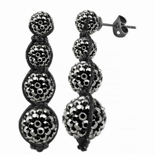 Tresor Paris Earrings Grey Crystal Drop