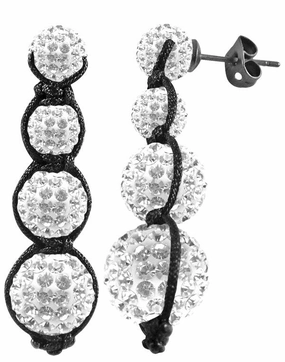 Tresor Paris Earrings White Crystal Drop
