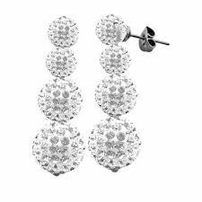 Tresor Paris Earrings White Crystal Drop