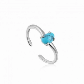 Turquoise Wave Adjustable Ring R044-01H