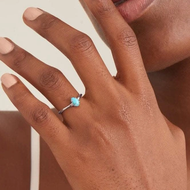 Turquoise Wave Adjustable Ring R044-01H