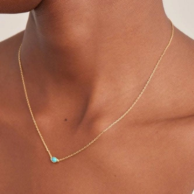 Turquoise Wave Necklace N044-02G