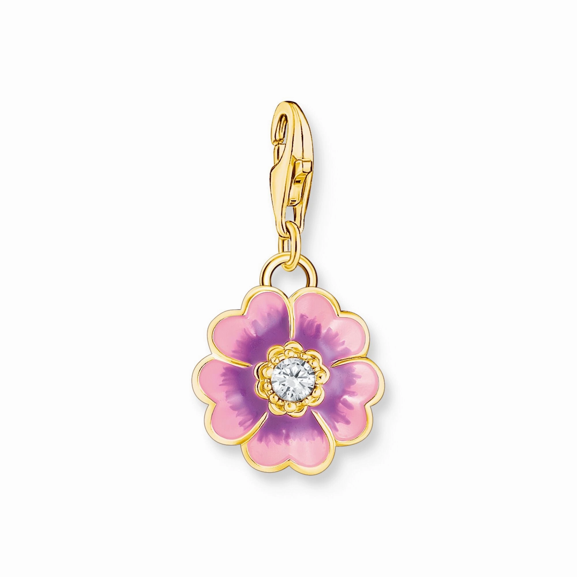 Violet Flower Gold Charm