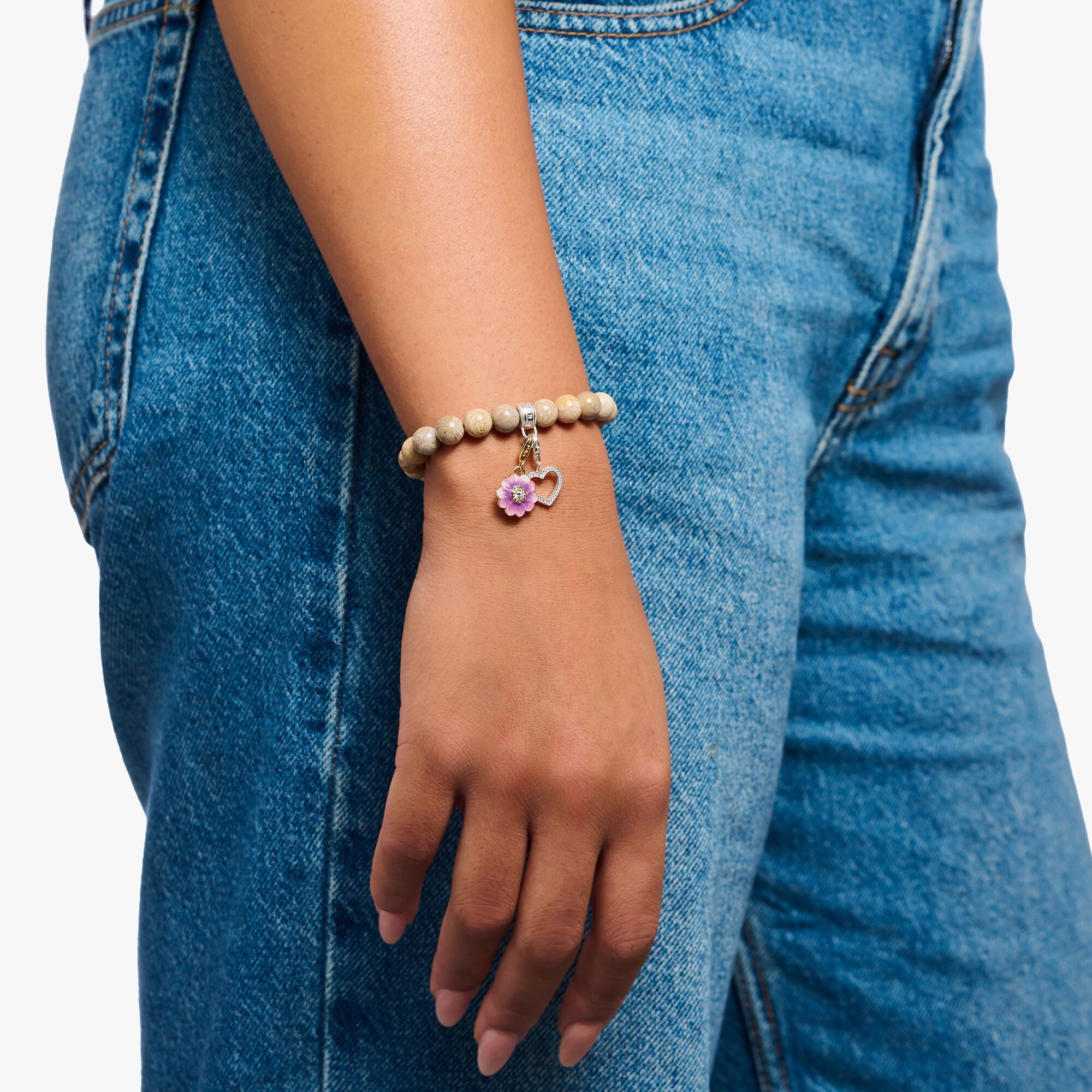 Violet Flower Gold Charm