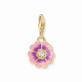 Violet Flower Gold Charm