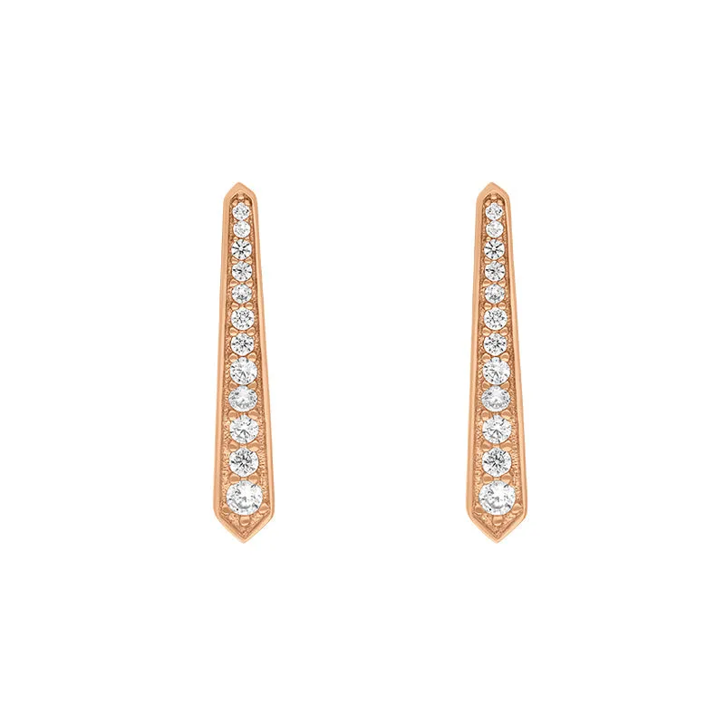Vixi Jewellery Sunbeam Rose Gold Bar Stud Earrings D