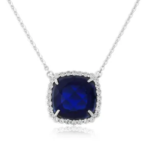 Waterford Jewellery Sterling Silver Blue and White Cubic Zirconia Necklace