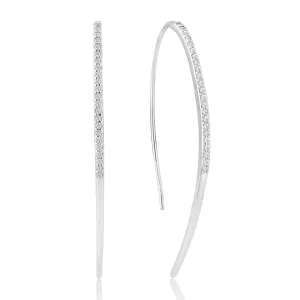 Waterford Jewellery Sterling Silver Cubic Zirconia Curved Drop Earrings