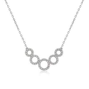 Waterford Jewellery Sterling Silver Cubic Zirconia Open Circles Necklace
