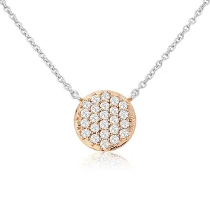 Waterford Jewellery Sterling Silver Rose Cubic Zirconia Circle Necklace D