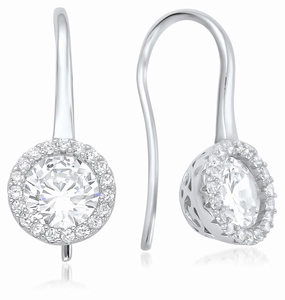 Waterford Jewellery Sterling Silver Cubic Zirconia Hook Earrings