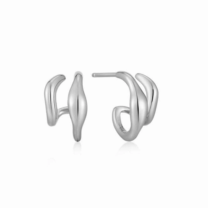 Wave Double Hoop Stud Earrings E044-04H