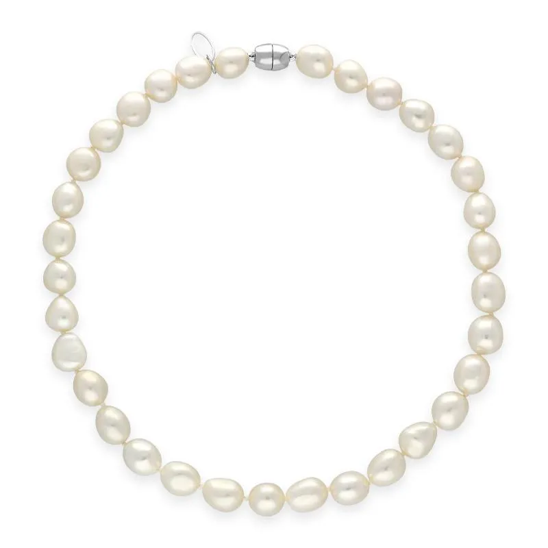 White Baroque Pearl 10mm Bead Necklace