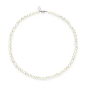 White Pearl 6mm Round Bead Necklace